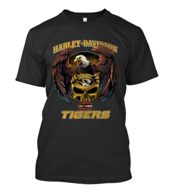 Harley Davidson Ncaa Missouri Tigers Eagle Skull T-Shirt