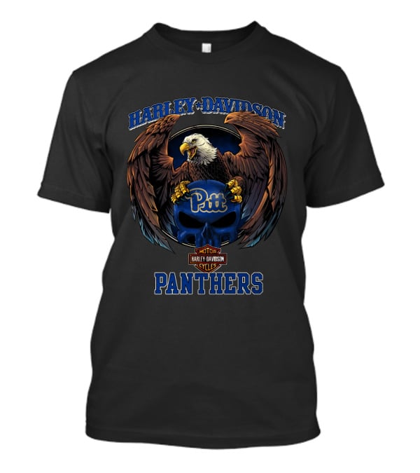 Harley Davidson Motor Cycles Pitt Panthers Eagle T-Shirt