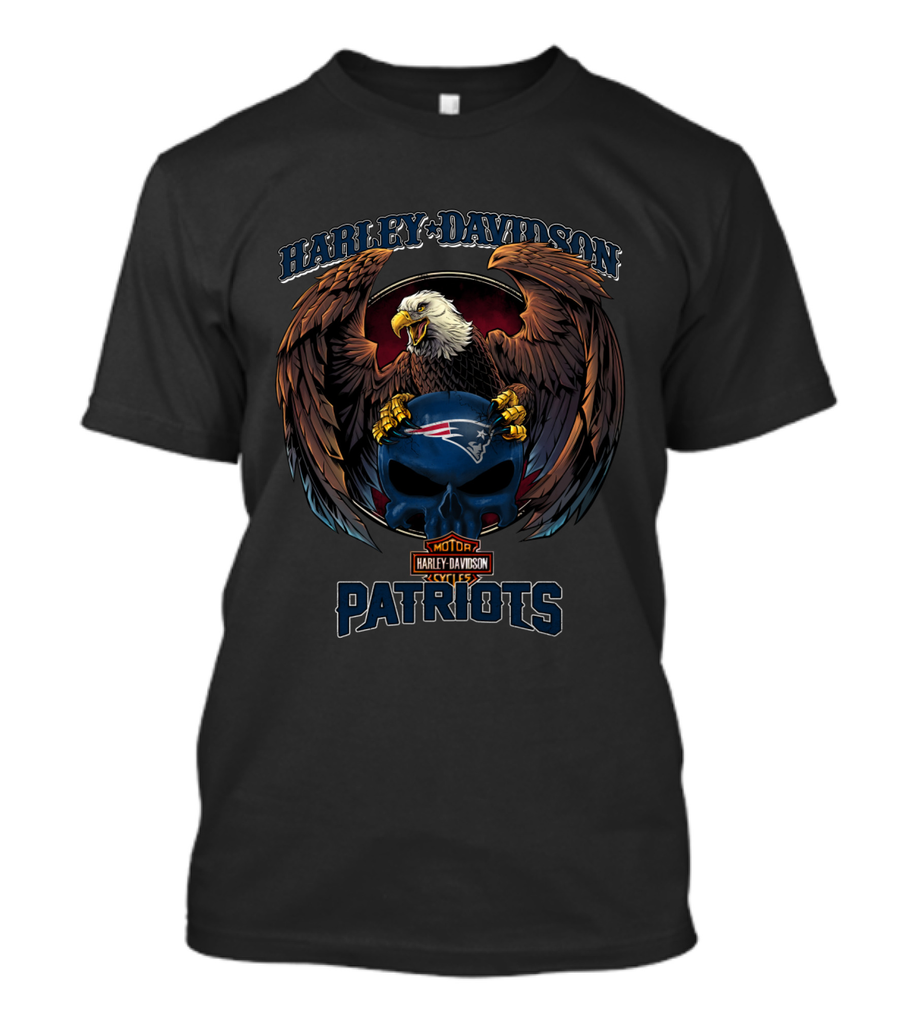 Harley Davidson Motorcycles Patriots New England Nfl 5252 T-Shirt