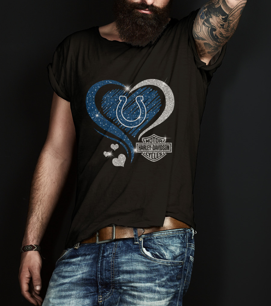 Harley Davidson Heart Indianapolis Colts T-Shirt