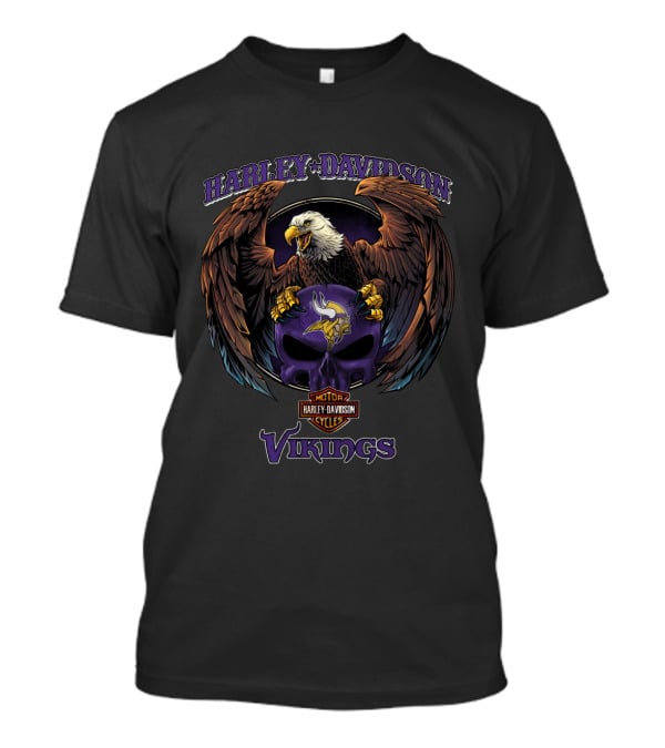 Harley Davidson Motor Cycles Minnesota Vikings T-Shirt