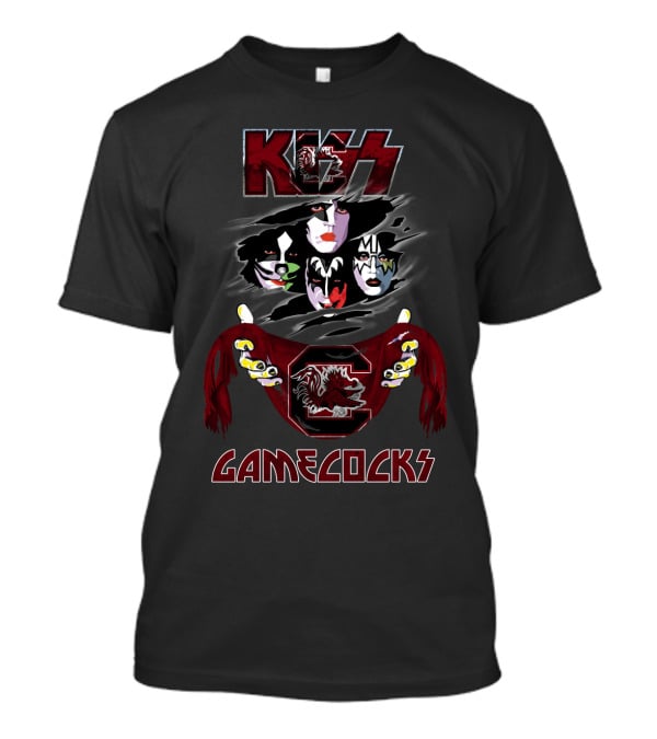 KISS South Carolina Gamecocks Rock Band Faces And Mascot T-Shirt