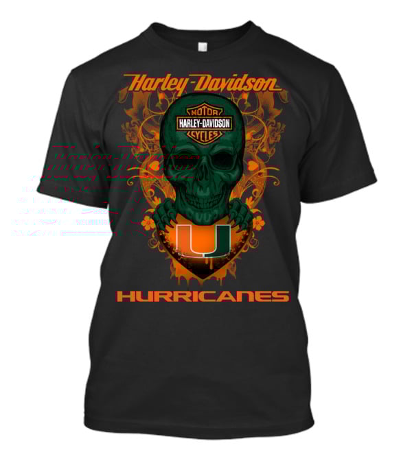 Harley Davidson Miami Hurricanes Skull T-Shirt
