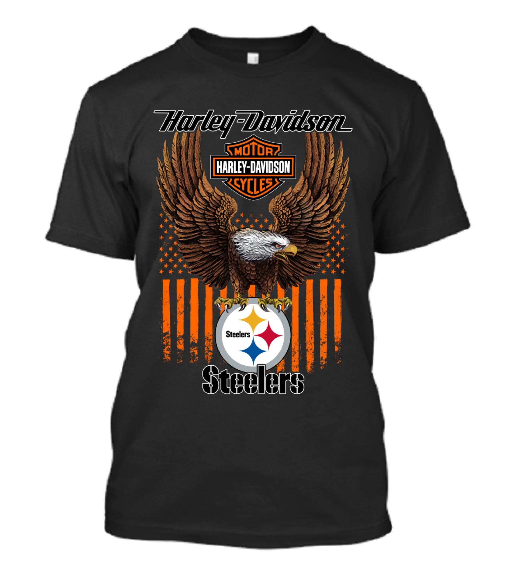 Harley Davidson Motor Cycles Eagle Steelers Nfl Pittsburgh T-Shirt