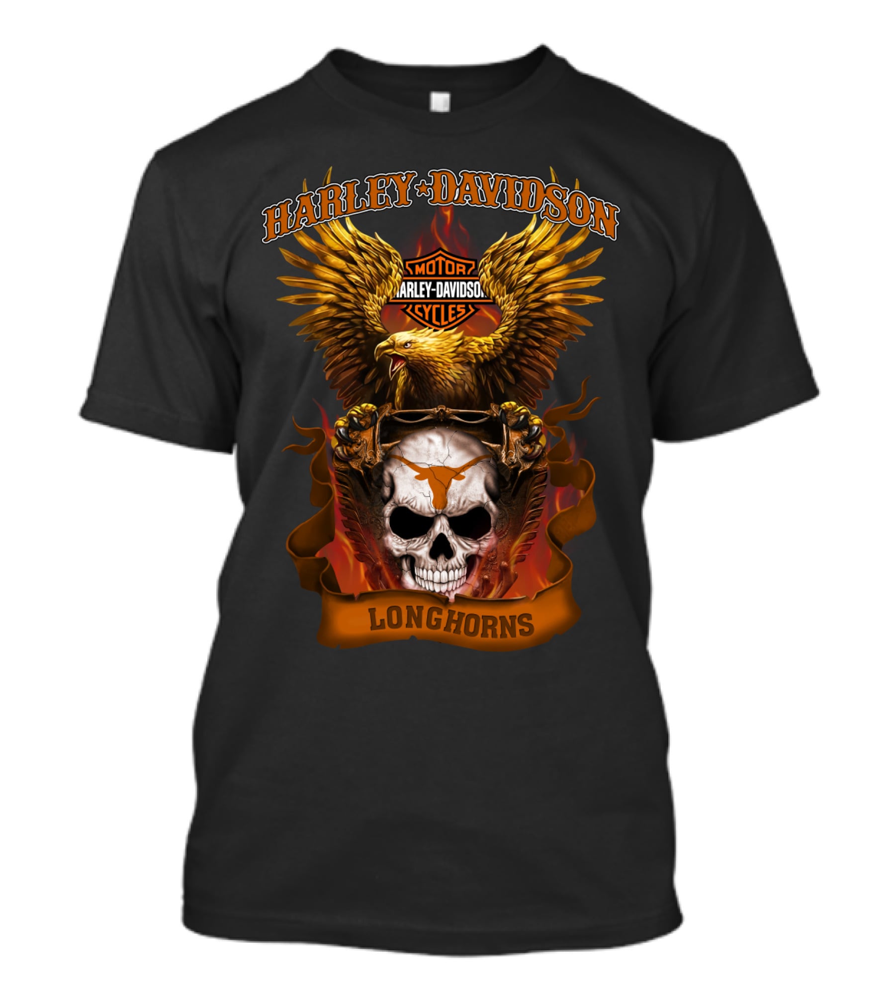 Harley Davidson Motorcycles Longhorns T-Shirt