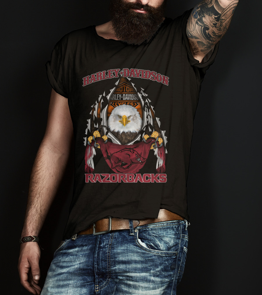 Harley Davidson Motor Cycles Razorbacks T-Shirt