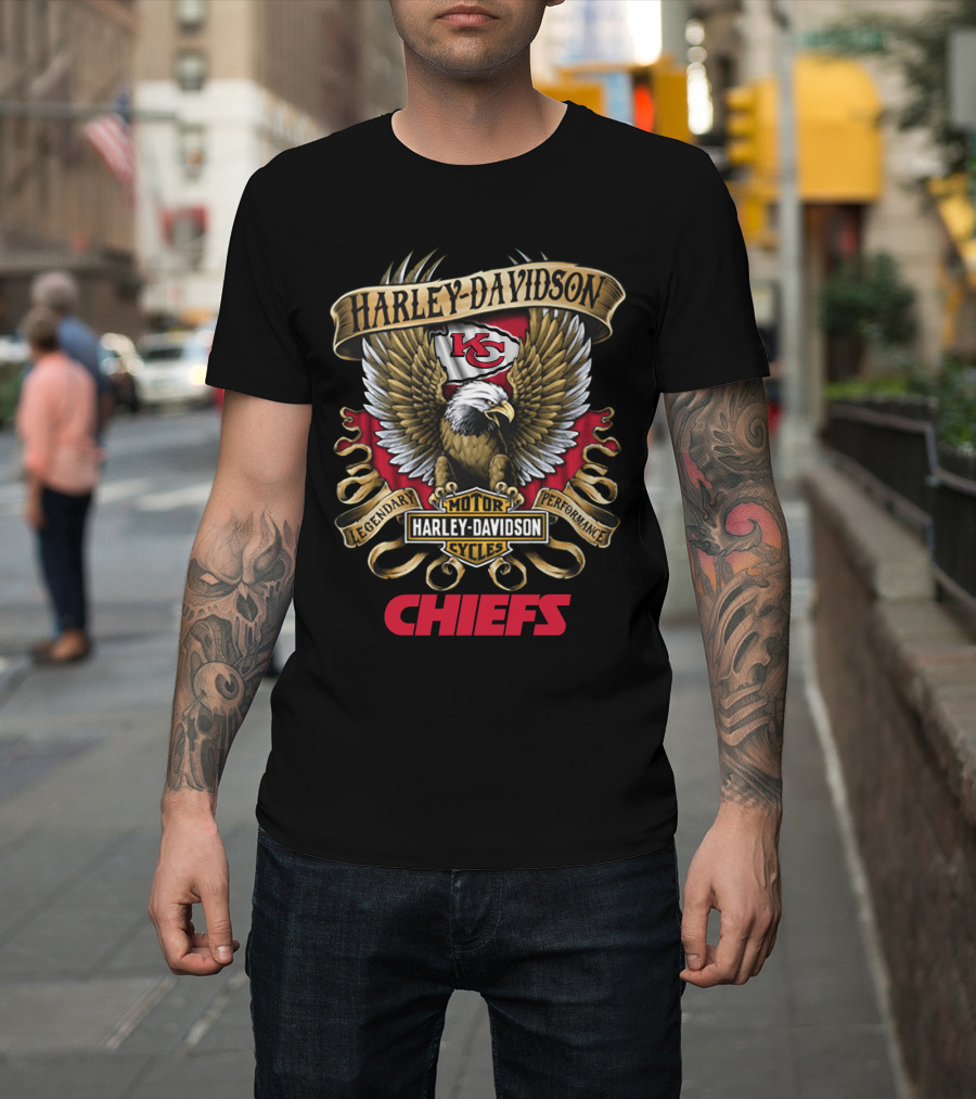 Kansas City Chiefs Harley Davidson Motor Cycles Legendary Performance T-Shirt