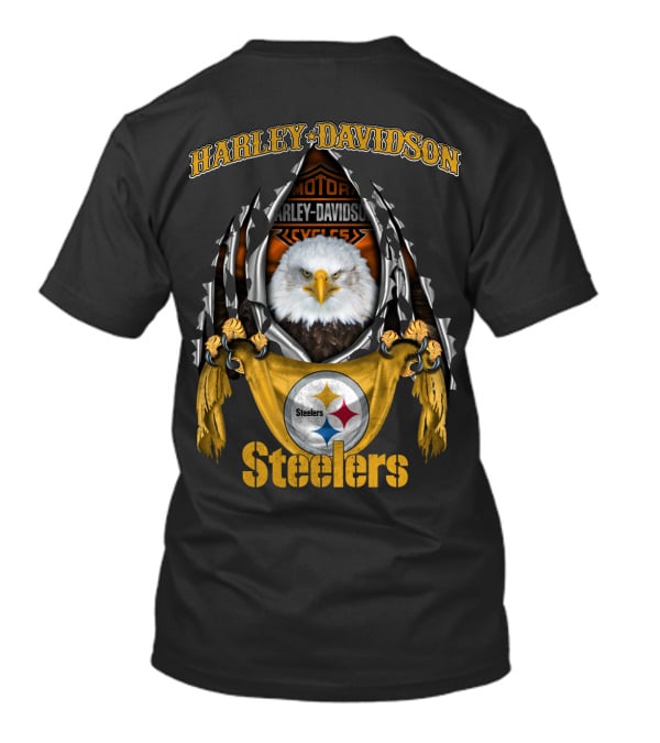 Harley Davidson Motorcycles Steelers Eagle T-Shirt