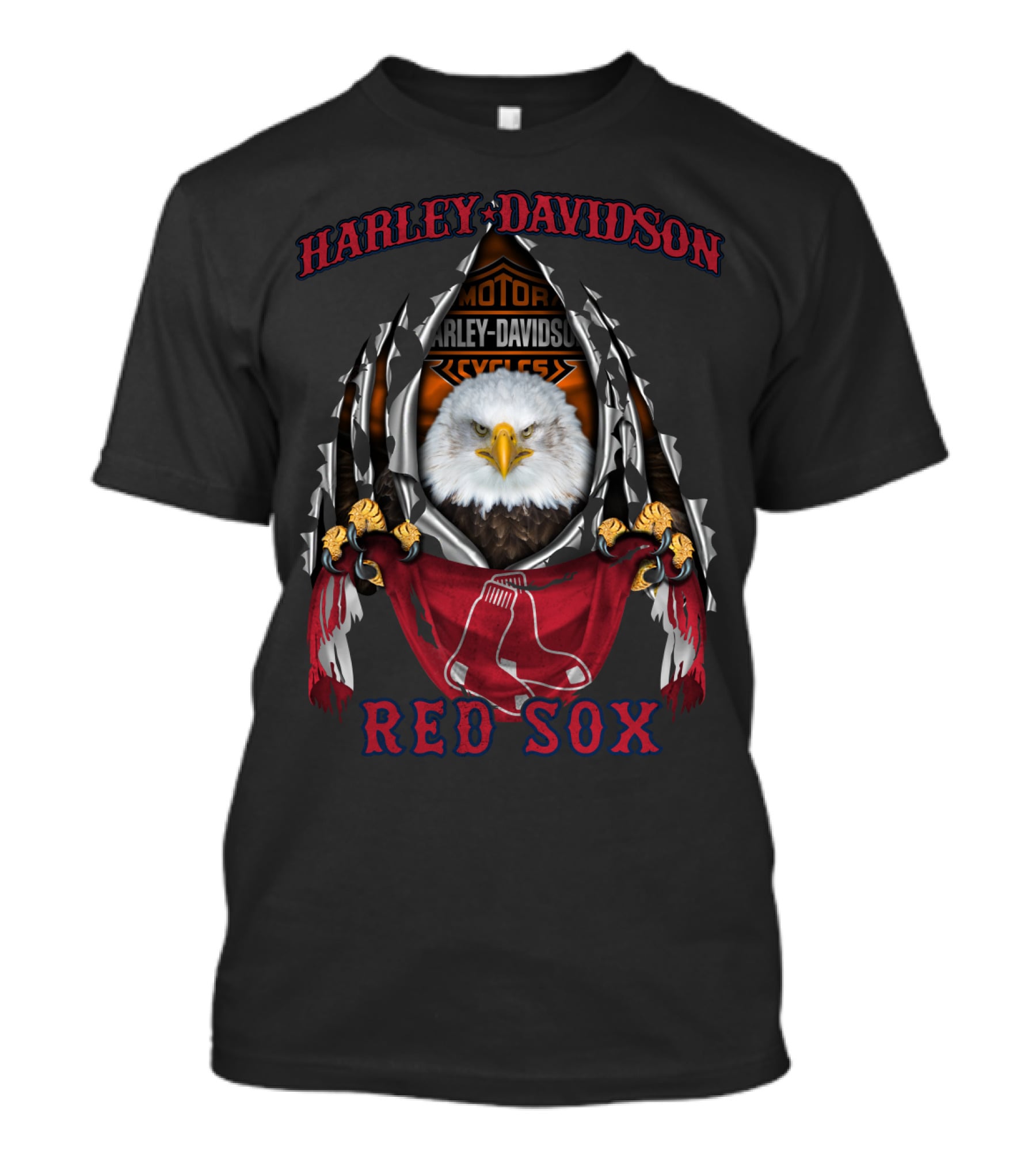 Harley Davidson Motorcycles Eagle Boston Red Sox T-Shirt