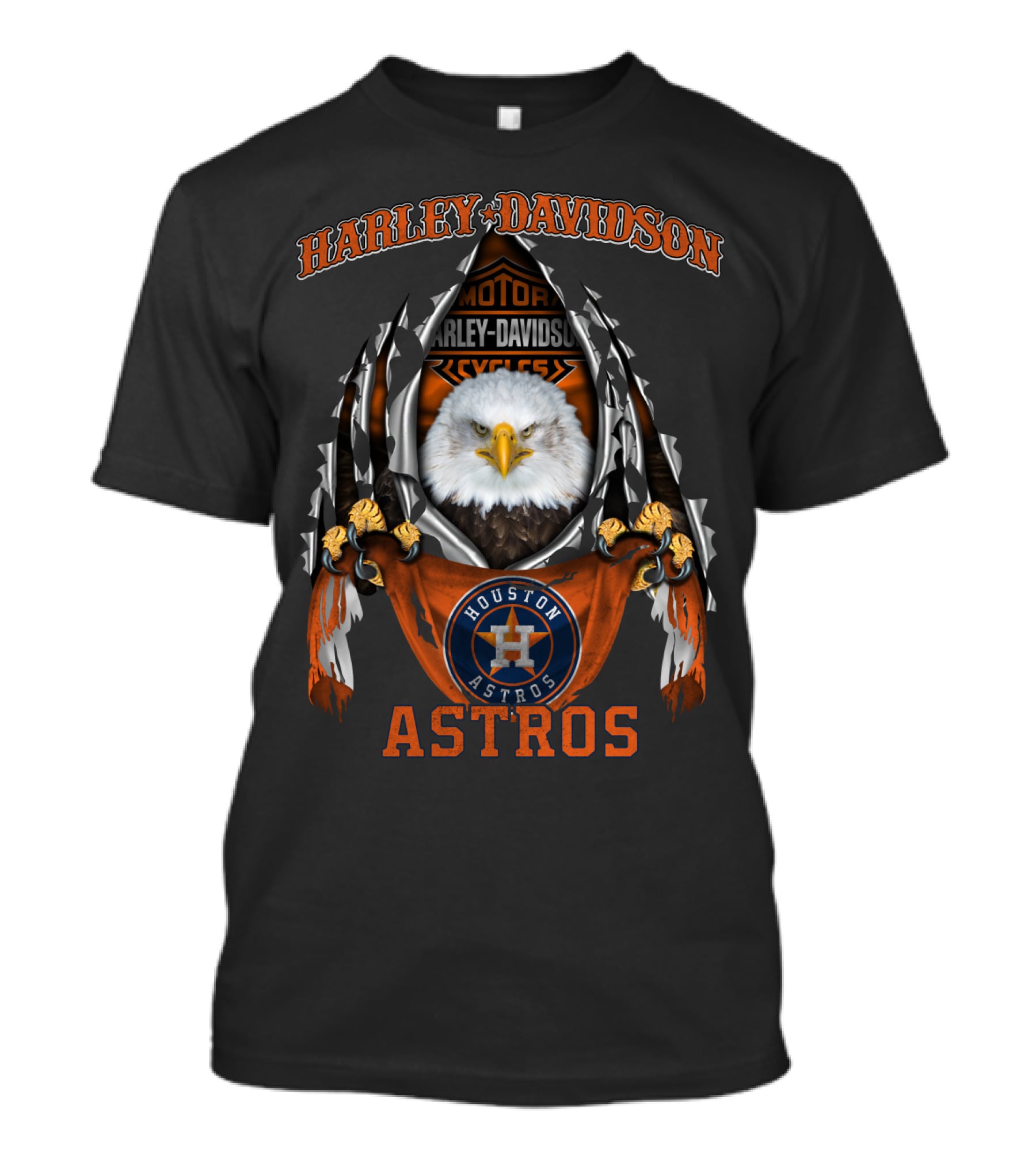 Harley Davidson Motor Cycles Houston Astros Eagle T-Shirt