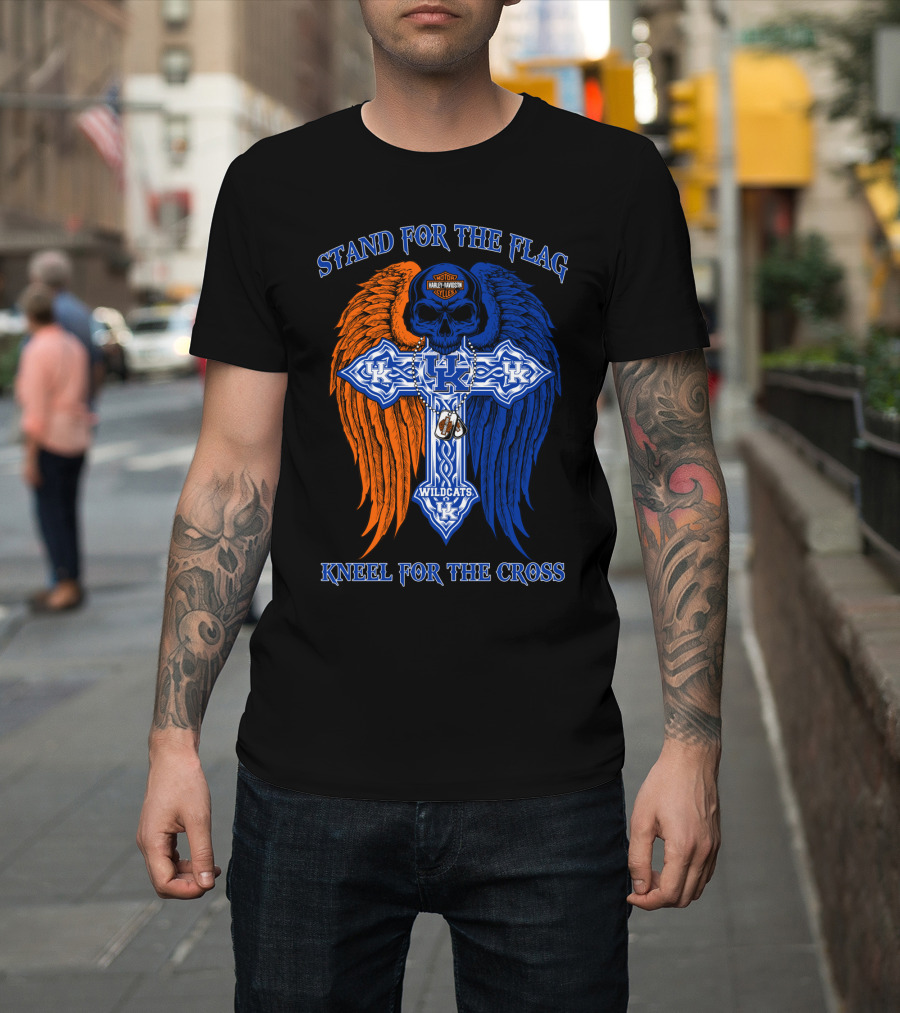 Stand For The Flag Kneel For The Cross Kentucky Wildcats T-Shirt