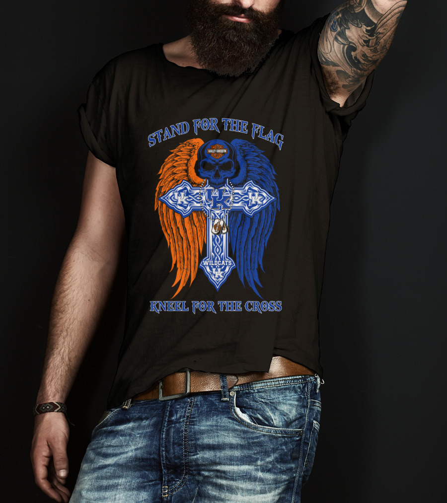 Stand For The Flag Kneel For The Cross Kentucky Wildcats T-Shirt