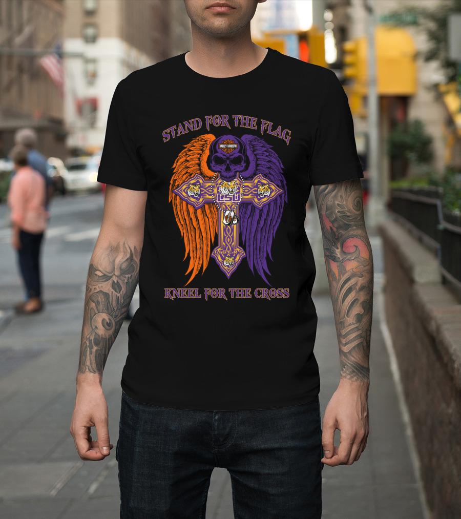 Stand For The Flag Kneel For The Cross Lsu Tigers T-Shirt
