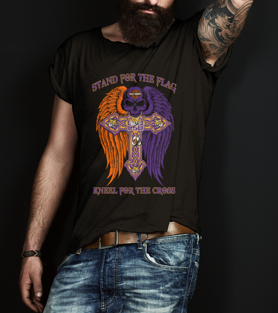 Stand For The Flag Kneel For The Cross Lsu Tigers T-Shirt