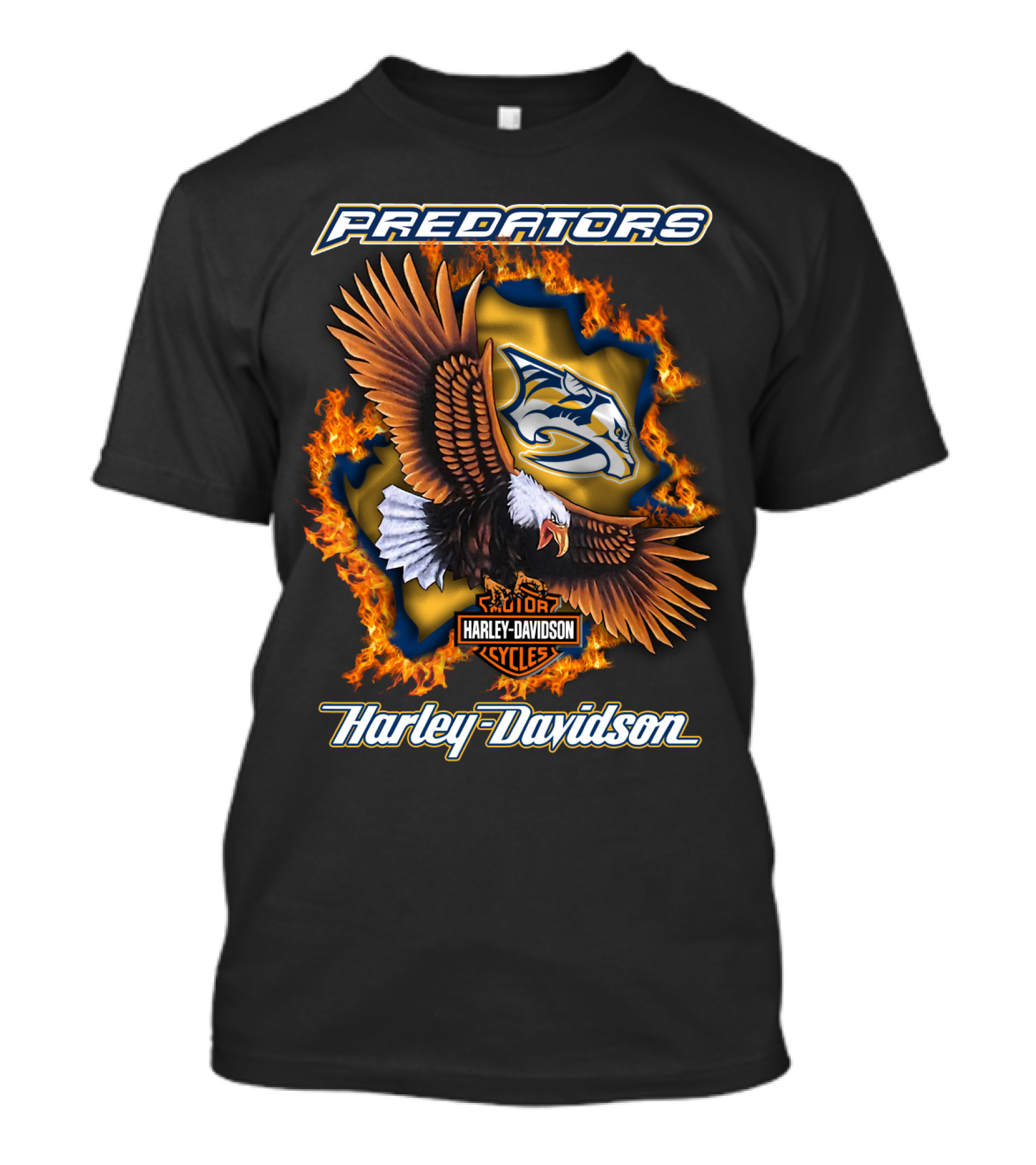 Predators Harley Davidson Nashville Cycles Nhl Eagle T-Shirt