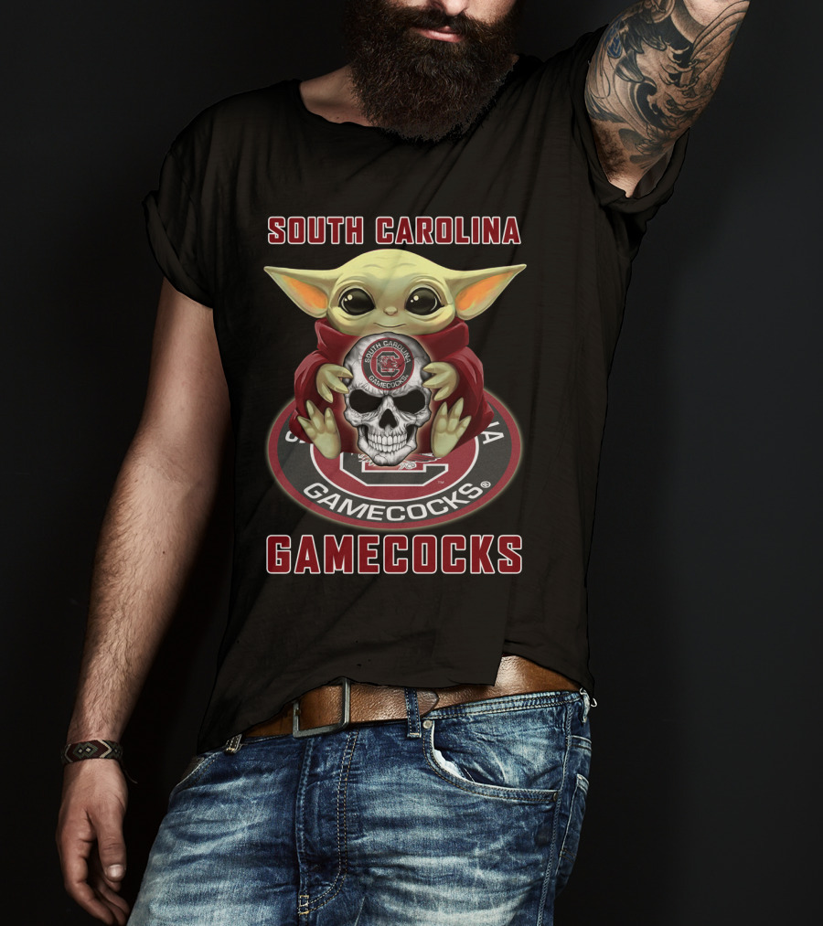 South Carolina Gamecocks Yd1404 Baby Alien Skull Circle T-Shirt
