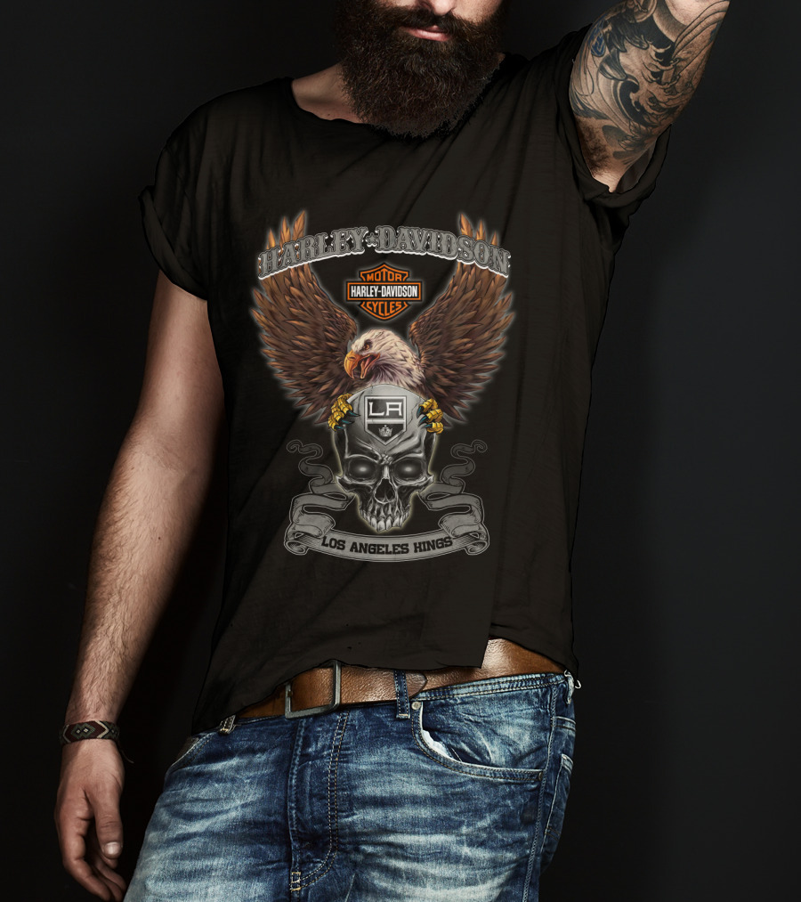 Harley Davidson Los Angeles Kings Eagle Skull T-Shirt