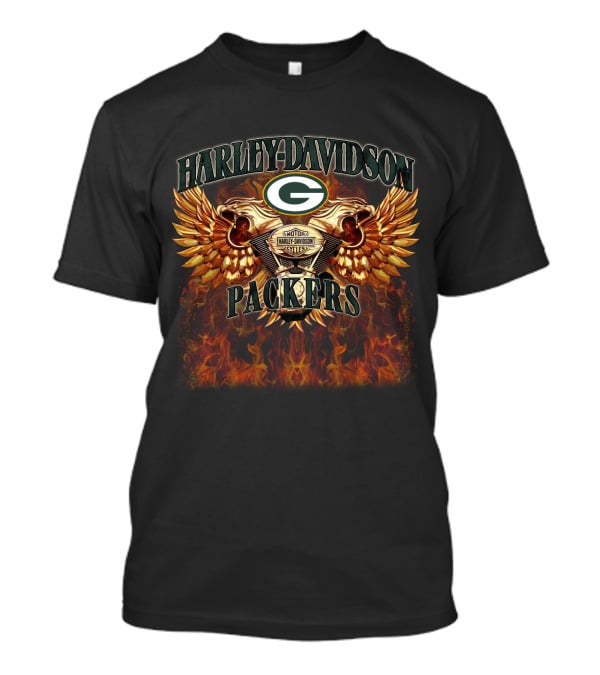 Harley Davidson Green Bay Packers Motor Styles T-Shirt