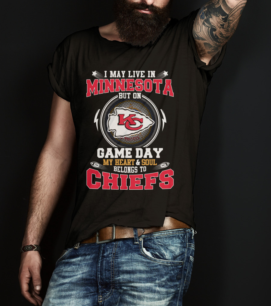 Minnesota Chiefs Fan Game Day Heart & Soul Passionate Supporter T-Shirt
