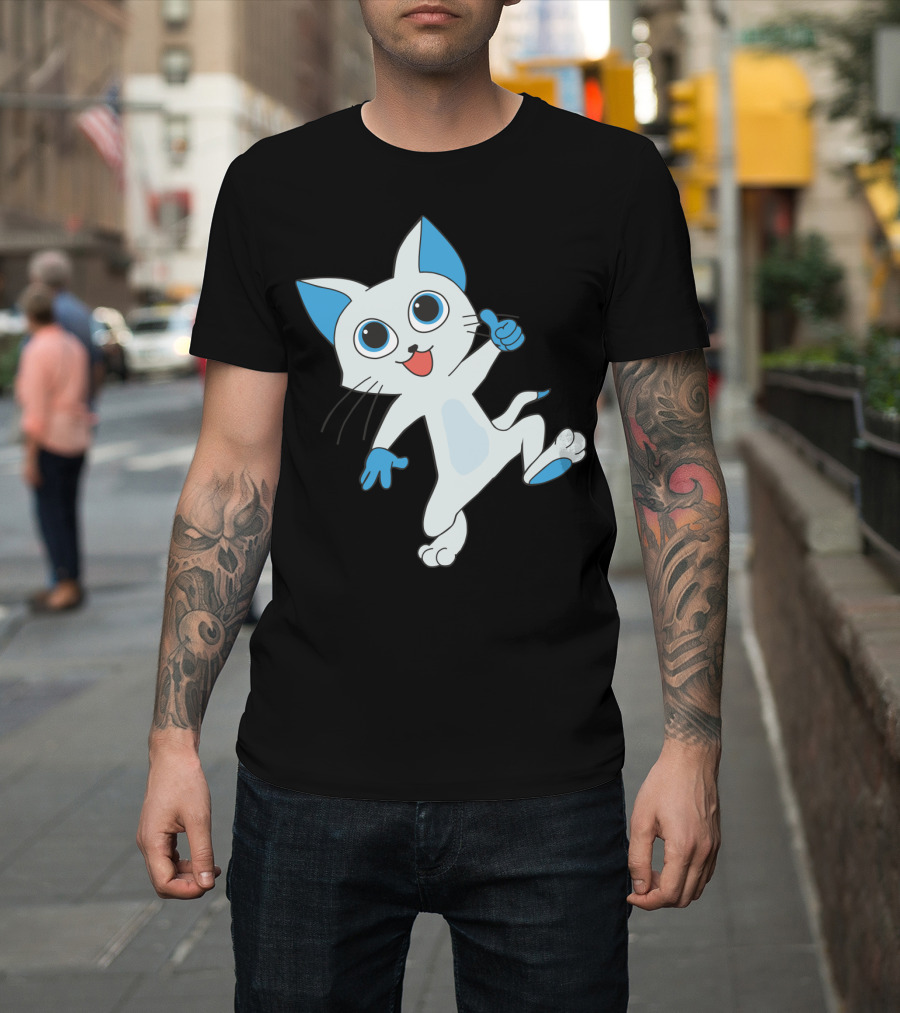 Fairy Tail Happy Cat Playful Dance T-Shirt