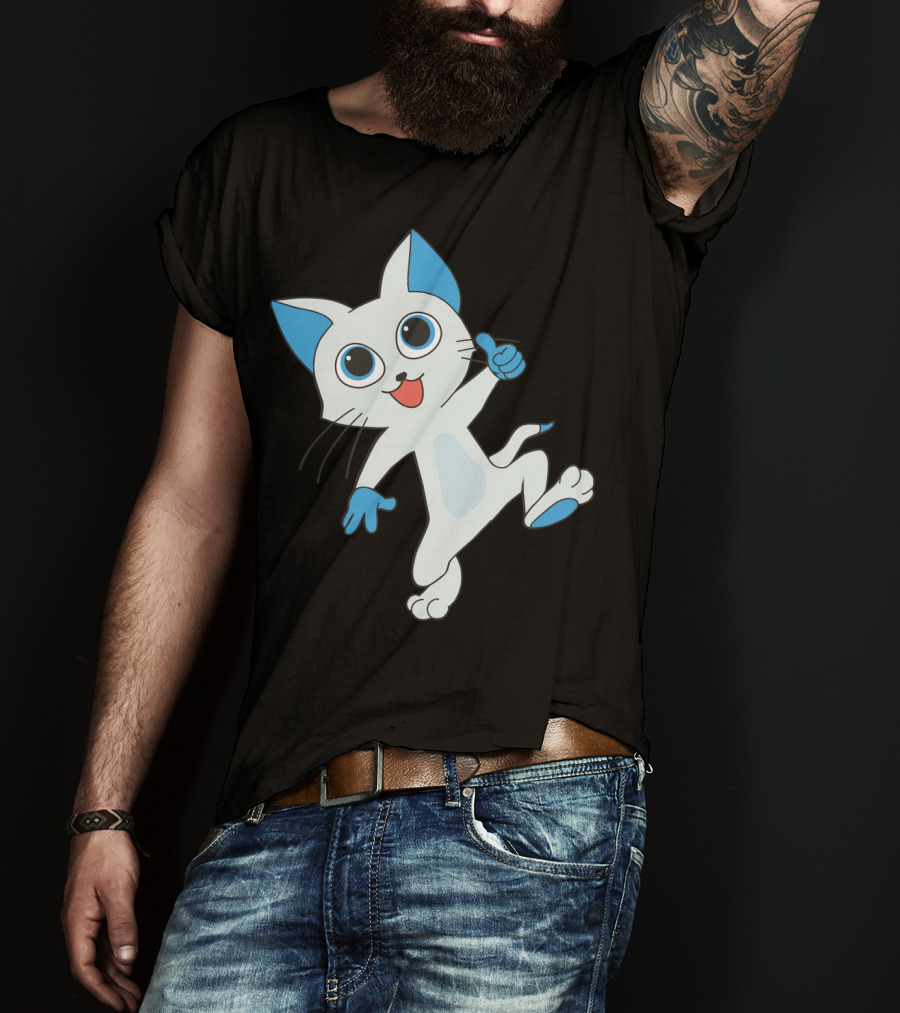 Fairy Tail Happy Cat Playful Dance T-Shirt