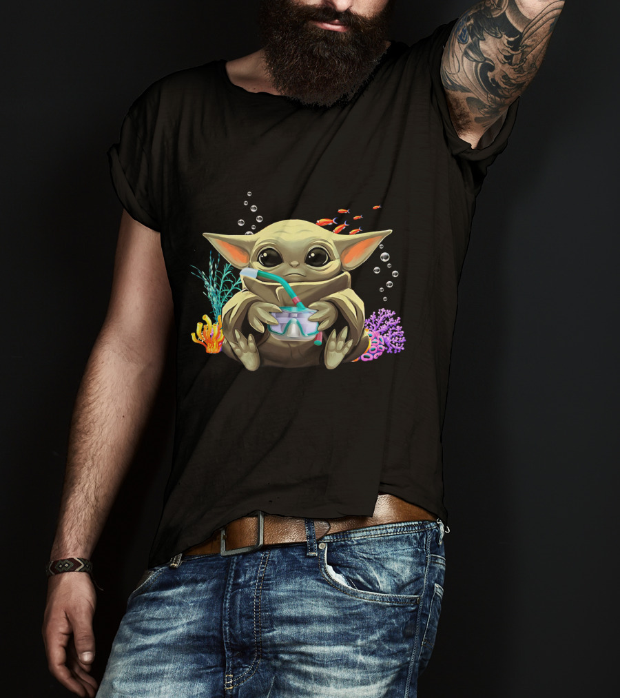Yoda Scuba Diving Cute Underwater Adventure T-Shirt