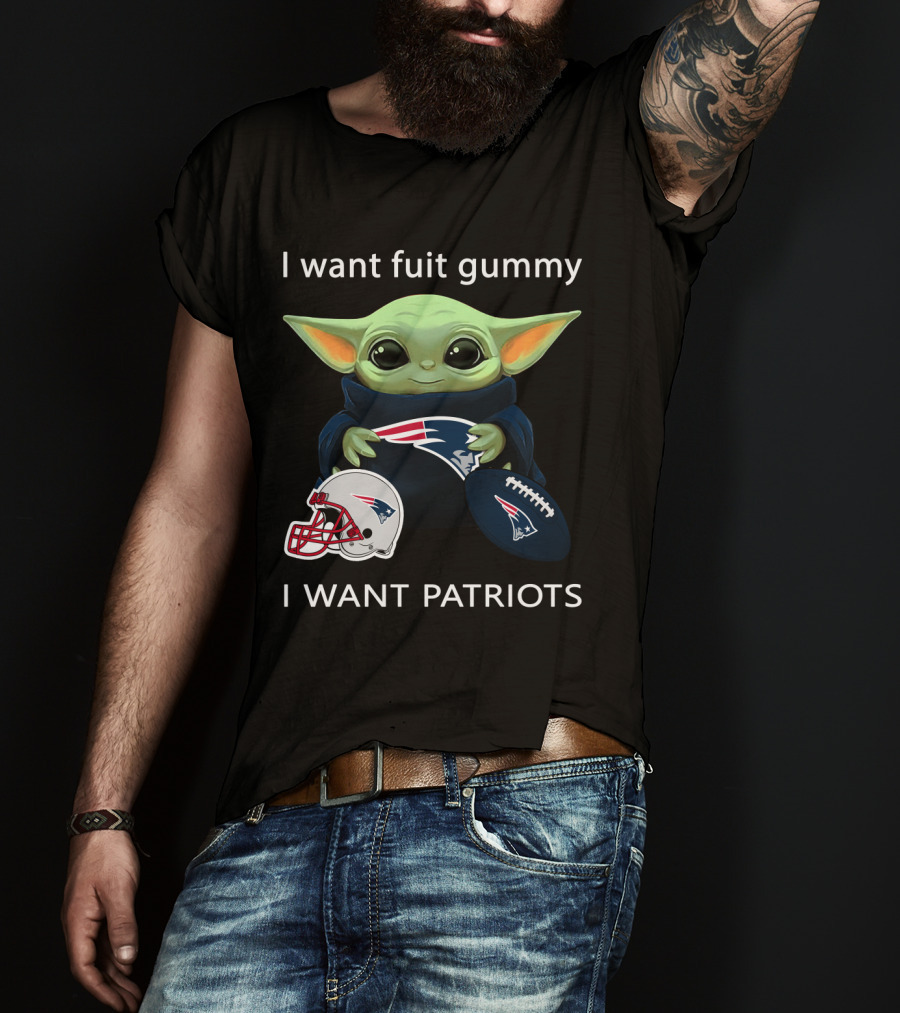 Fuit Gummy Baby Yoda Nfl New England Patriots T-Shirt