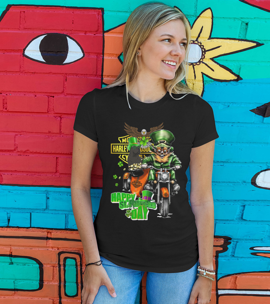 Harley Davidson Motorcycles Happy St. Patricks Day Cane Corso T-Shirt