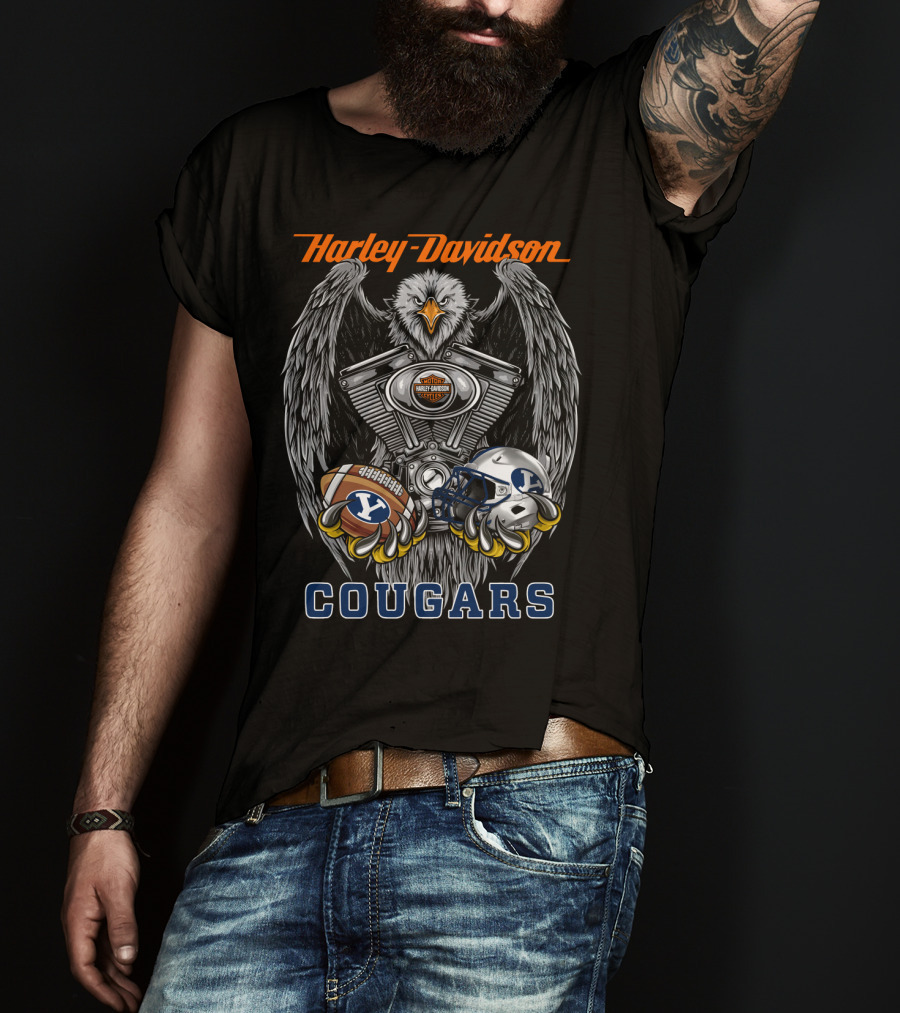 Harley Davidson Seattle Byu Cougars Football Ncaa T-Shirt