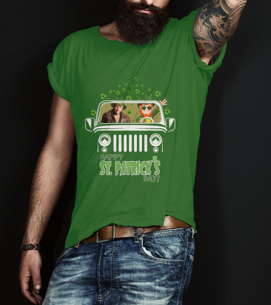 Happy St. Patrick's Day Bruce Springsteen Jeep Shamrock T-Shirt