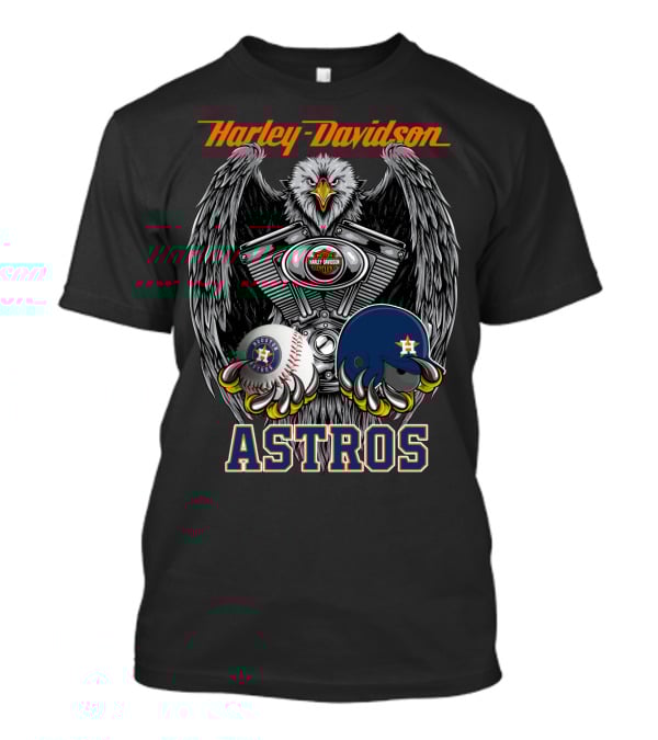 Harley Davidson Houston Astros Engine Eagle Baseball Helmet T-Shirt