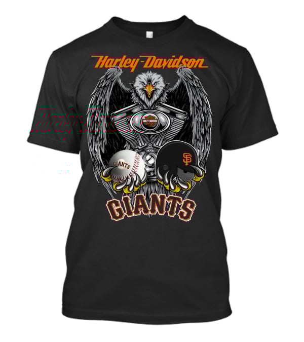 Harley Davidson Giants Mlb Sfg Baseball Eagle Engine Art T-Shirt