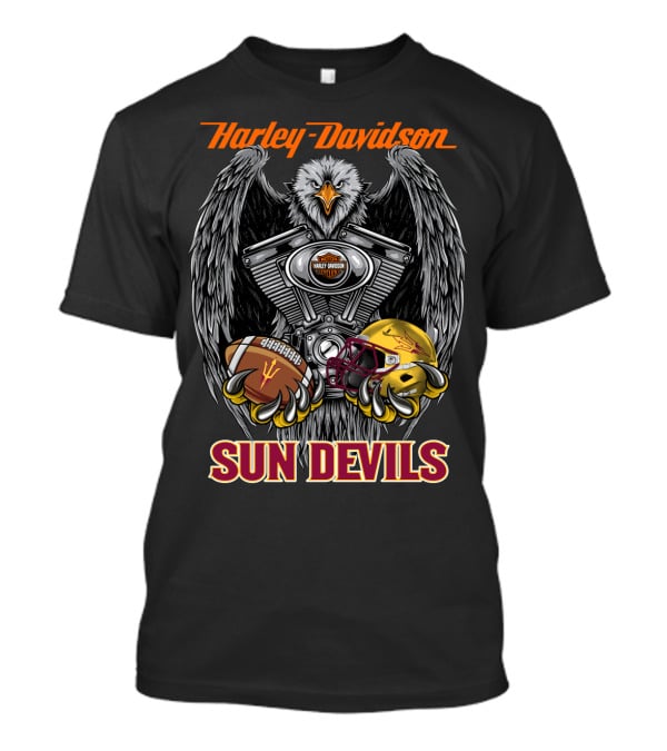 Harley Davidson Sun Devils Eagle Engine Football Helmet T-Shirt