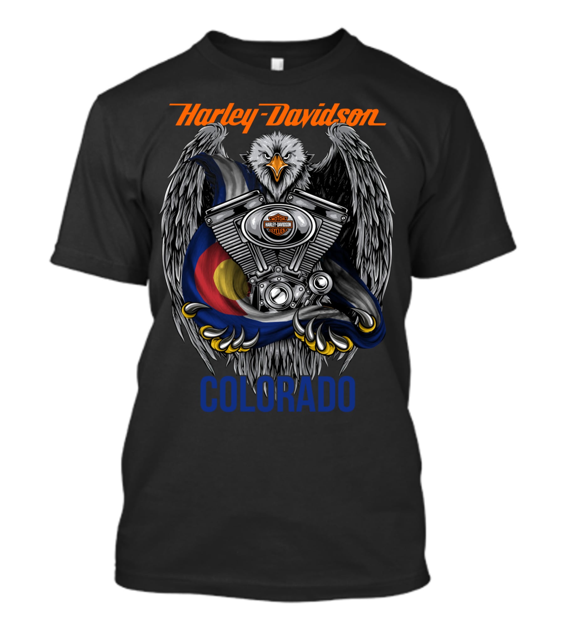 Harley Davidson Colorado Eagle Engine T-Shirt