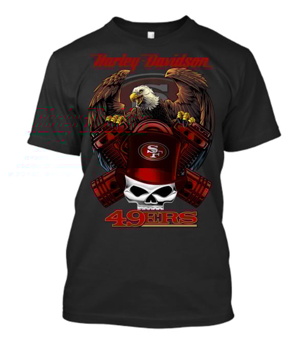 Harley Davidson Sf 49ers Eagle Skull Nfl 49ers T-Shirt