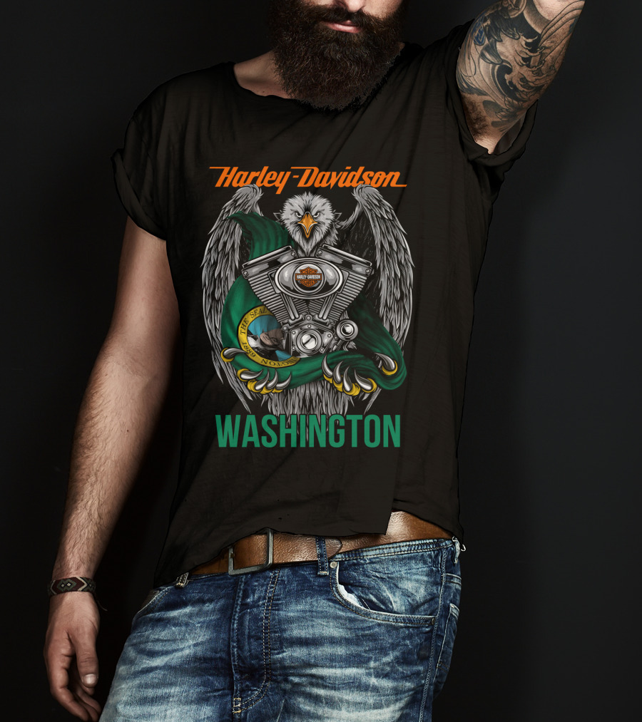 Harley Davidson Seattle Eagle Engine Washington T-Shirt