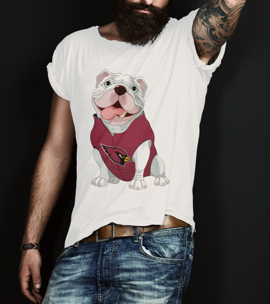 Arizona Cardinals Bulldog In Team Jersey T-Shirt