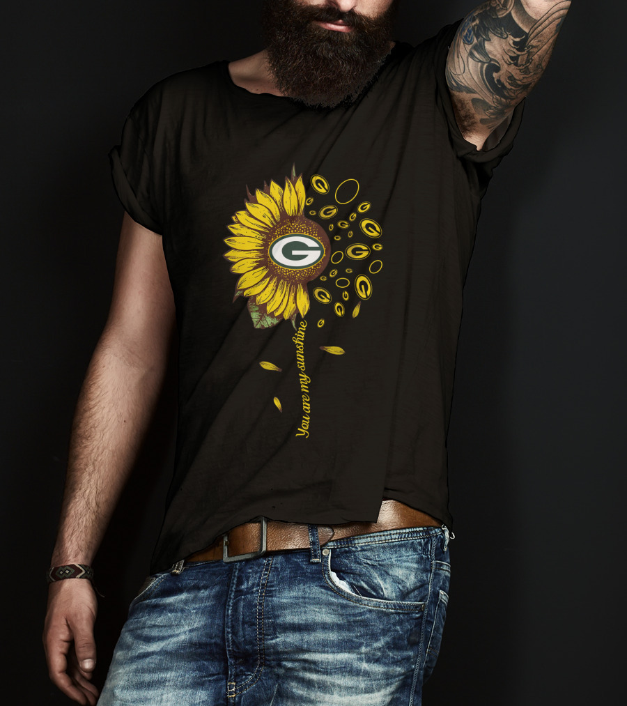Green Bay Packers Sunflower You Are My Sunshine Nfl Theme T-Shirt