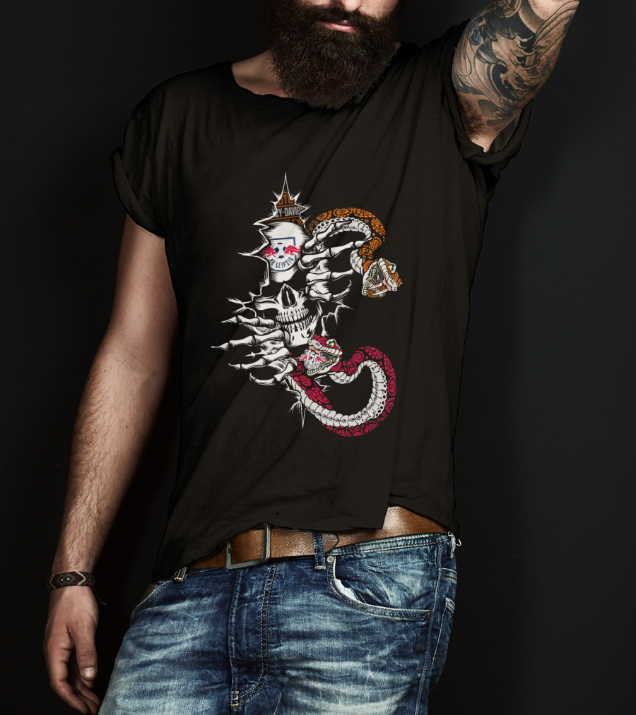 Rb Leipzig Skull Snake Harley Davidson Fusion T-Shirt