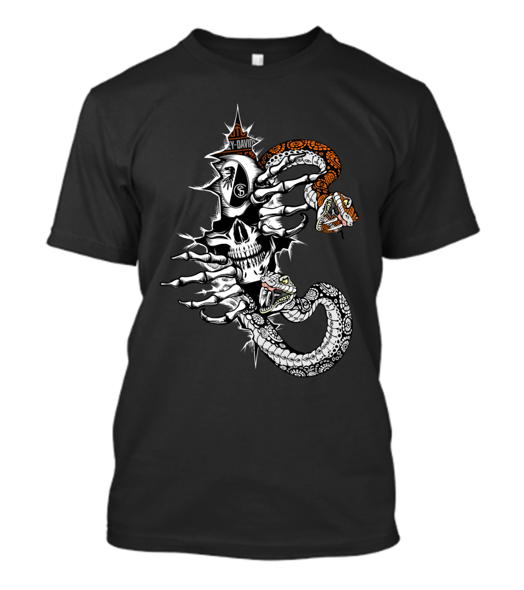 Skull With Snakes And Skeleton Hands 107 Scf T-Shirt