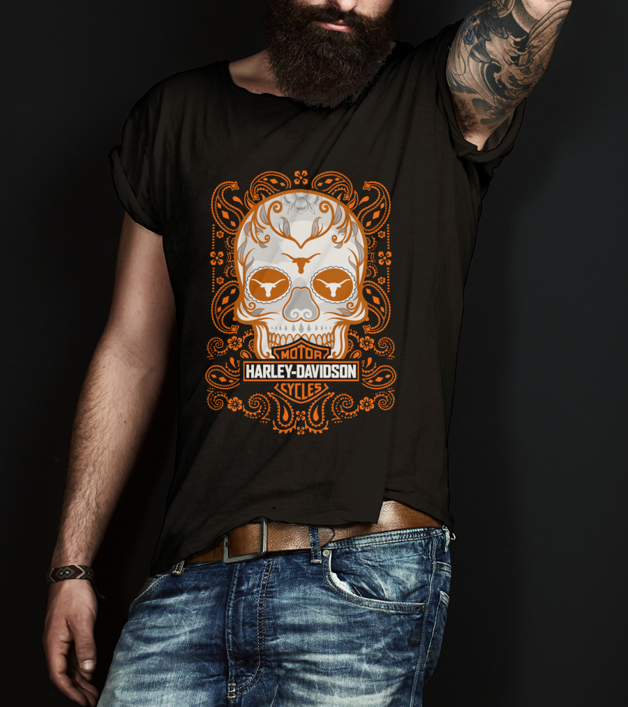 Harley Davidson Cycles Longhorn Skull T-Shirt