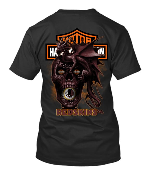 Harley Davidson Redskins Dragon Skull T-Shirt