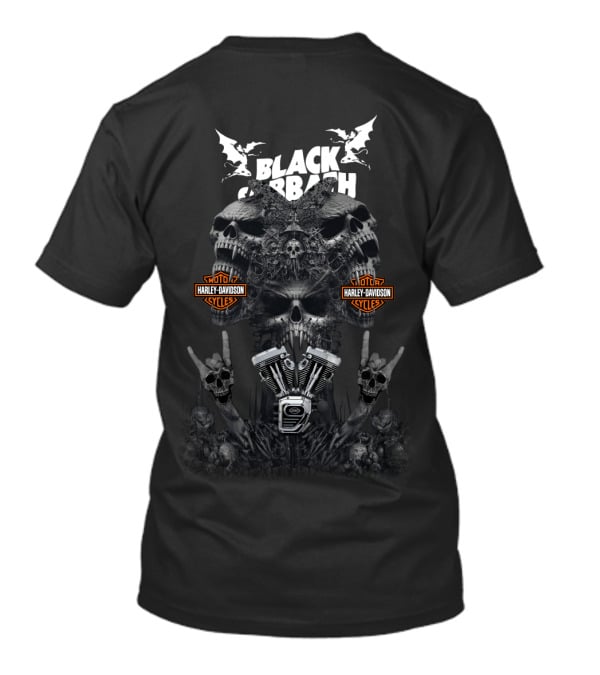 Black Sabbath Harley Davidson Cycles Skull Engine T-Shirt