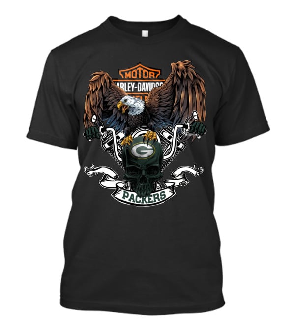 Motor Harley Davidson Eagle Green Bay Packers T-Shirt
