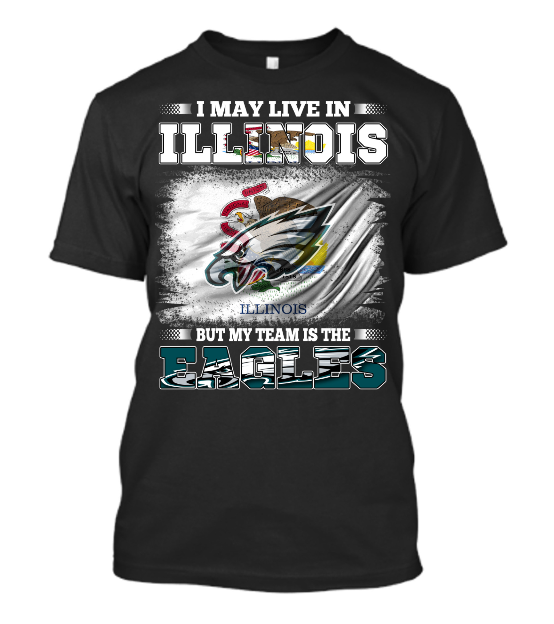 Illinois Residents Supporting Eagles Team With State Pride And Loyalty T-Shirt