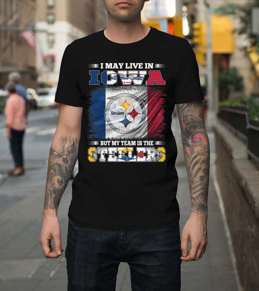 Iowa Resident Proudly Supporting Steelers With Team T-Shirt