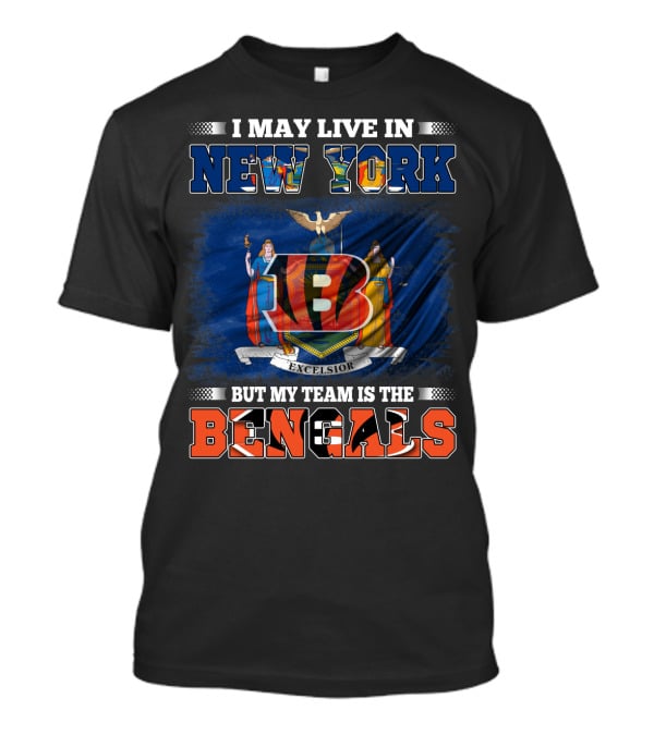 New York Loyalty With Bengals Team Allegiance Flag T-Shirt
