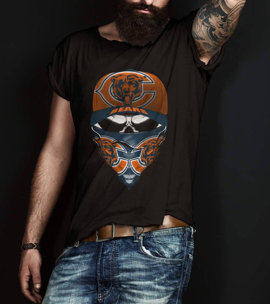 Chicago Bears Orange Logo Hat And Bandana Fan Gear T-Shirt