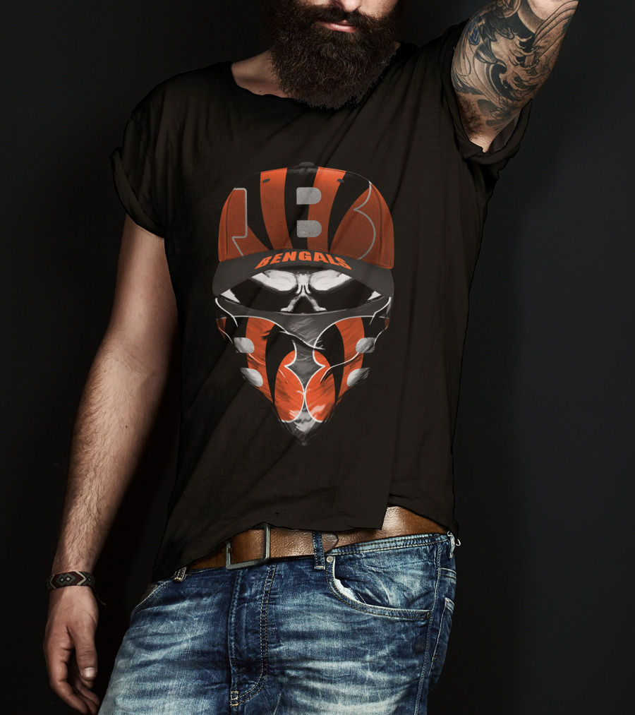Cincinnati Bengals Hat And Mask Set With Team T-Shirt