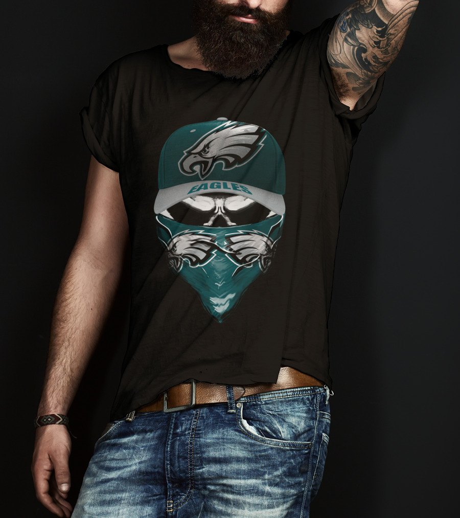 Philadelphia Eagles Eagles Logo Hat And Bandana Face Gear T-Shirt